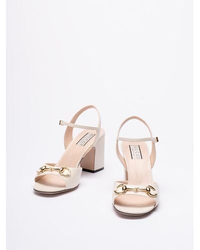 Gucci `Lady Horsebit` Sandals - Bianco