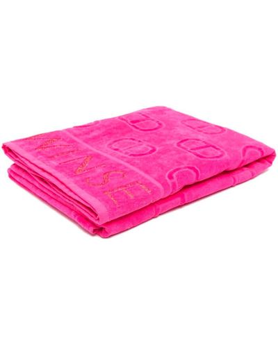 Twin Set `logo Allover` Beach Towel - Pink