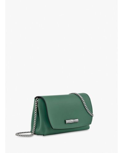 Longchamp `Roseau Box` Small Clutch Bag - Verde