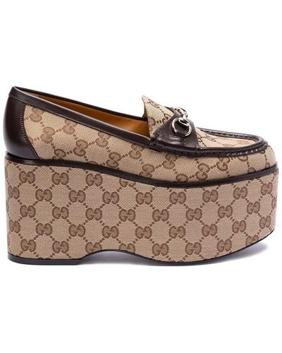 Gucci `Joni` Platform Loafers - Natural