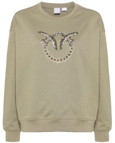 Pinko `logo Birds` `nelly` Sweatshirt - Natural