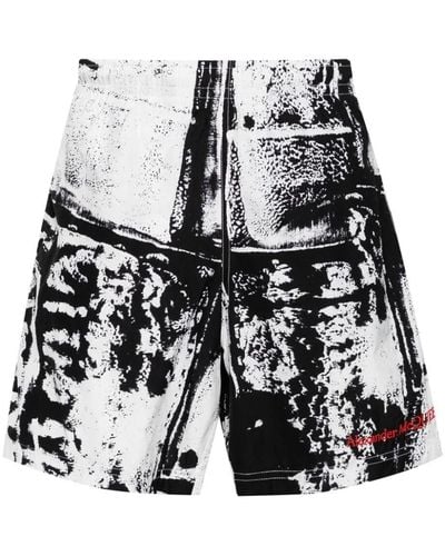 Alexander McQueen Printed Swim Shorts - Black