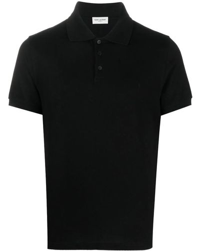 Saint Laurent Cotton-piqué Polo Shirt - Black