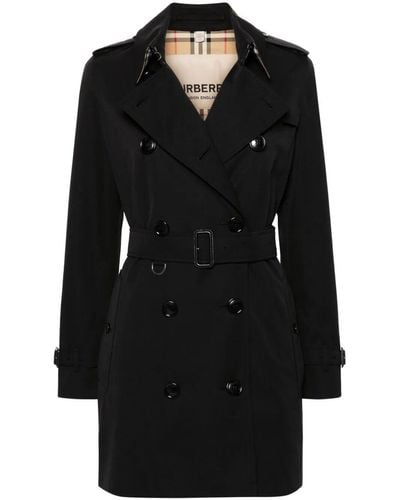 Burberry Kensington Cotton Trench Coat - Black