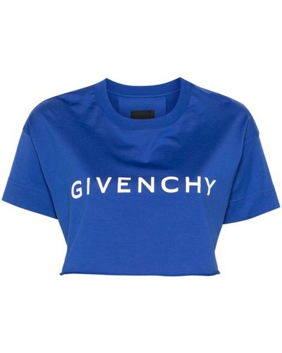 Givenchy ` Archetype` Cropped T-shirt - Blue