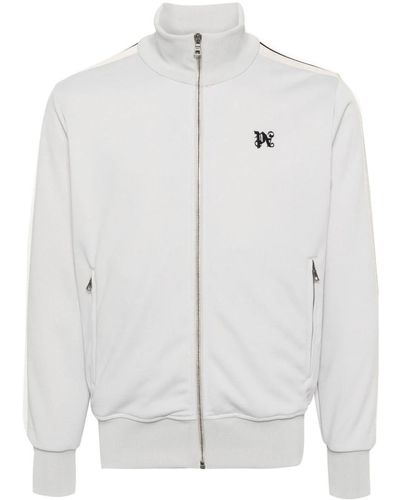Palm Angels Track Jacket With Monogram - White