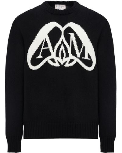 Alexander McQueen `Half Seal Logo` Sweater - Black