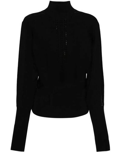 Patrizia Pepe Perforated-detail Sweater - Black