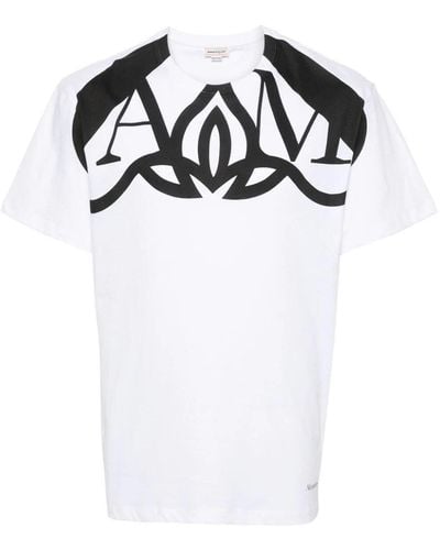 Alexander McQueen Seal Harness Cotton T-shirt - White