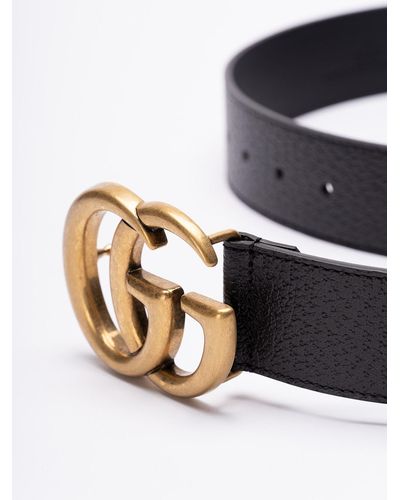 Gucci Wide Belt With `Double G` Buckle - Bianco