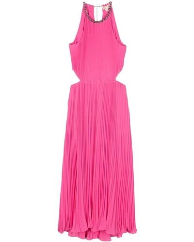 Michael Kors Plissé Midi Dress - Pink