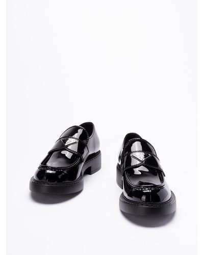 Prada `Chocolate` Patent Leather Loafers - Nero