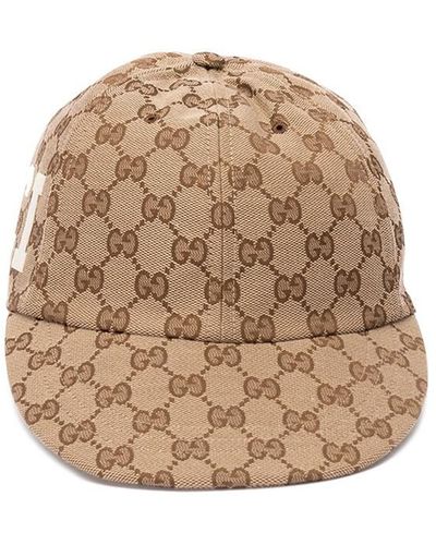 Original GG canvas baseball hat with Web in beige and blue