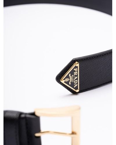 Prada Saffiano Leather Belt - Nero