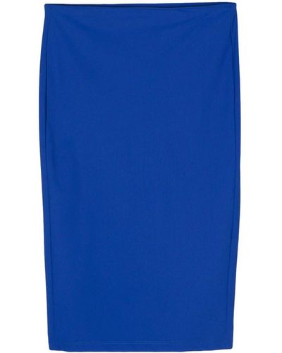 Patrizia Pepe Fitted Midi Skirt - Blue