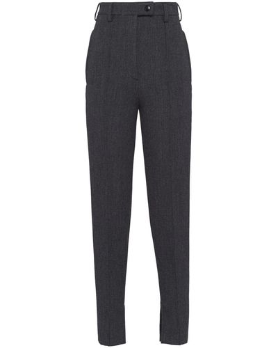 PRADA Virgin wool Tuck pants Pants DNA91E gray 42
