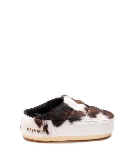 Moon Boot `Nolace Pony` Mules - White
