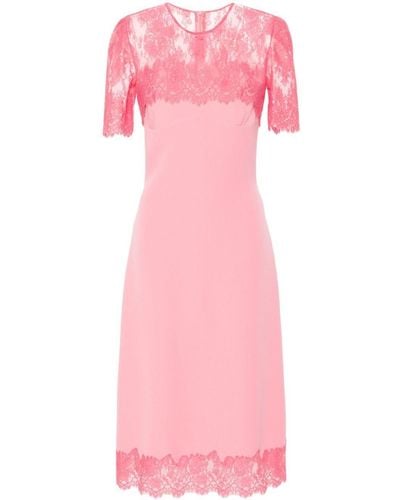 Ermanno Scervino Floral-lace Midi Dress - Pink