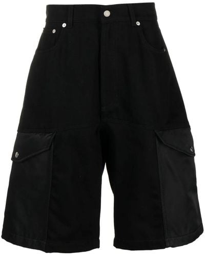Alexander McQueen Hybrid Denim Cargo Shorts - Black