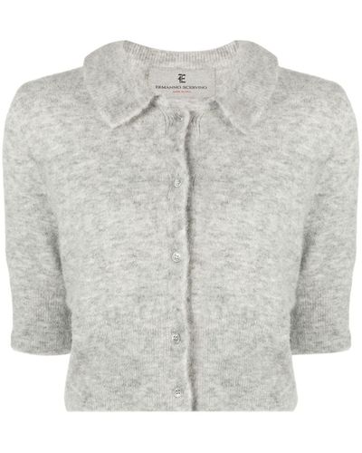 Ermanno Scervino Button-up Knitted Top - Grey