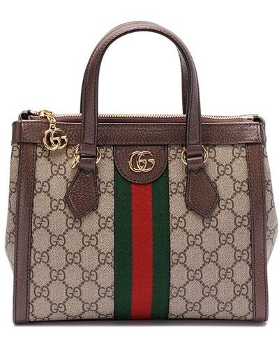 Gucci `Ophidia Gg` Small Tote Bag - Brown