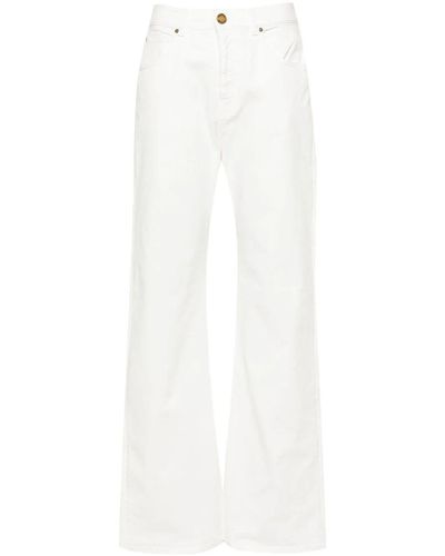 Pinko Wanda High-rise Wide-leg Jeans - White