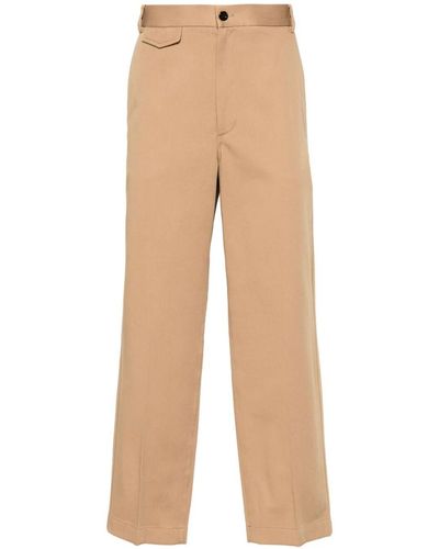 Gucci Wide Leg Cropped Trousers - Natural