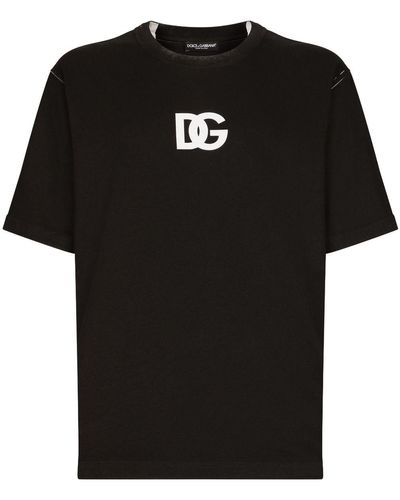 Dolce & Gabbana Dg Logo Print Cotton T-shirt - Black