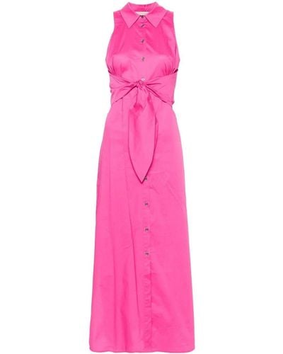 Michael Kors Sleeveless Poplin Midi Dress - Pink