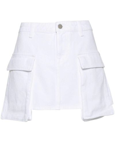 3x1 `Celine Cargo` Denim Mini Skirt - White