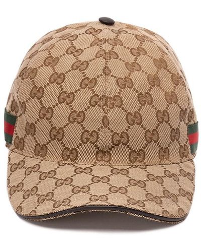 Gucci `original Gg Canvas` Baseball Hat With `web` - Natural