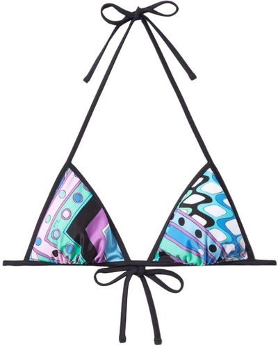 Emilio Pucci Lycra Triangle Bikini Top - Blue