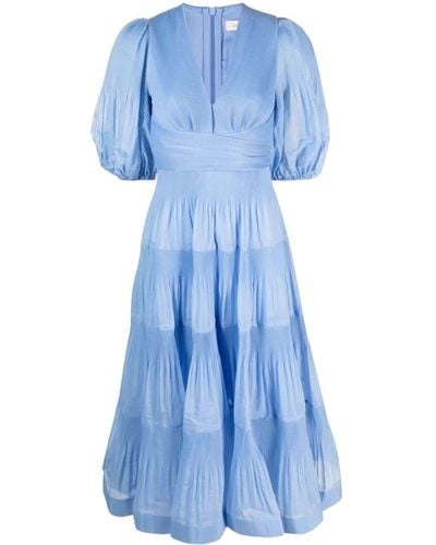 Zimmermann Pleated Midi Dress - Blue