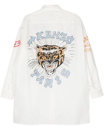 KENZO `Drawn Varsity` Long Shirt - Bianco