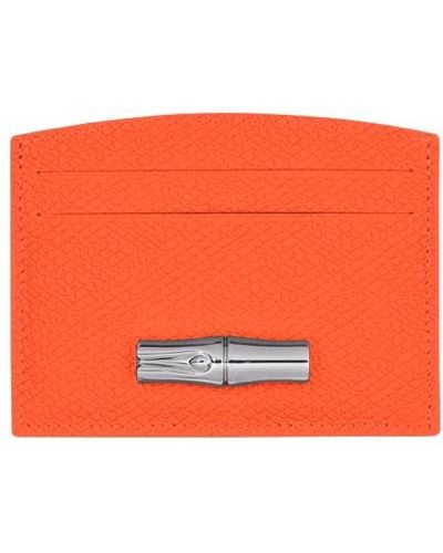 Longchamp `Roseau` Card Holder - Orange