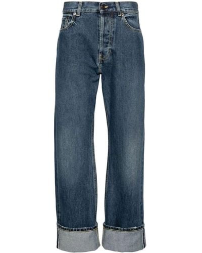 Alexander McQueen Turn-up Straight-leg Jeans - Blue