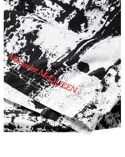 Alexander McQueen Costume da bagno con stampa astratta - Nero