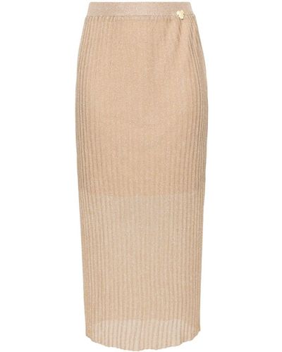 Twin Set Knit Longuette Skirt - Natural