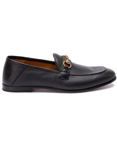 Gucci `Horsebit` Loafers With `Web` - White
