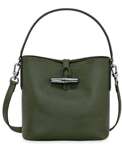 Longchamp `Roseau Essential` Extra Small Bucket Bag - Green