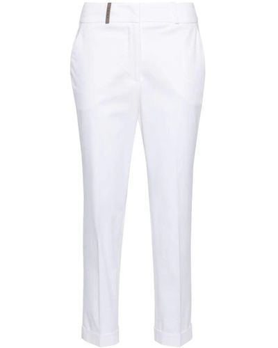 Peserico High-waist Cropped Trousers - White