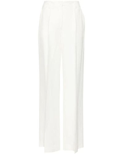 P.A.R.O.S.H. Mid-rise Straight-leg Tailored Trousers - White