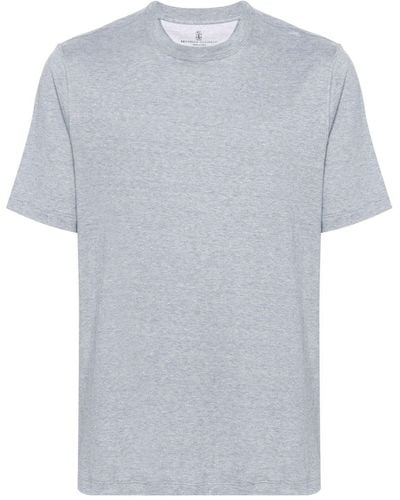 Brunello Cucinelli Mélange-effect Jersey T-shirt - Gray