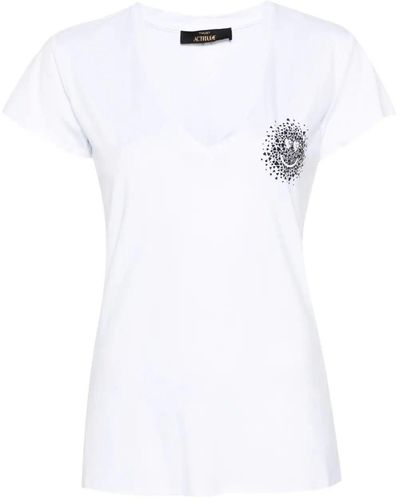 Twin Set `actitude` Slim Fit V-neck T-shirt - White