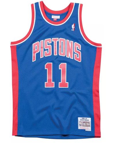 Mitchell & Ness Maillot NBA Isiah Thomas Detroit Pistons 1988-89 Hardwood Classics Bleu