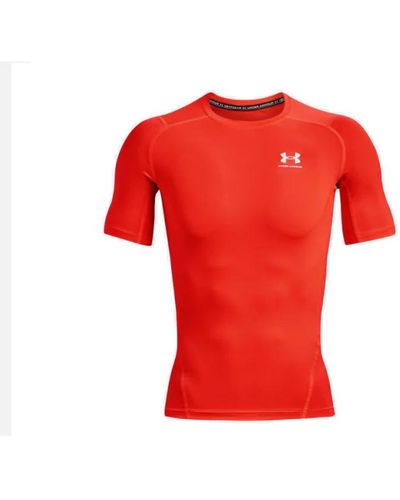 Under Armour T-shirt de compression à manche courte HeatGear Orange - Rouge