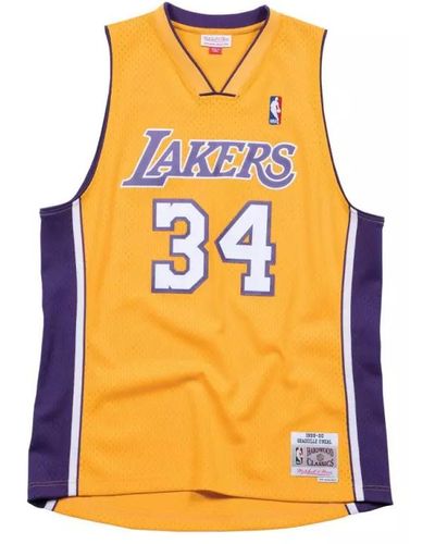 Mitchell & Ness Maillot NBA Shaquille O'Neal Los Angeles Lakers 1999-00 Hardwood Classic swingman jaune - Multicolore