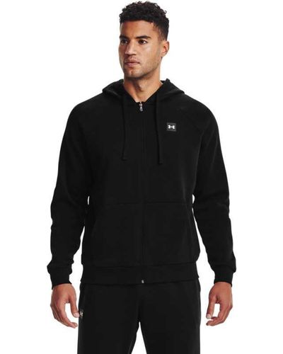 Under Armour Haut en polaire de type sweat à capuche avec grand logo - Noir