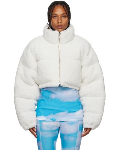 VTMNTS Cropped Shearling Jacket - White