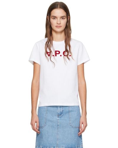 A.P.C. ホワイト Vpc Tシャツ - ブルー